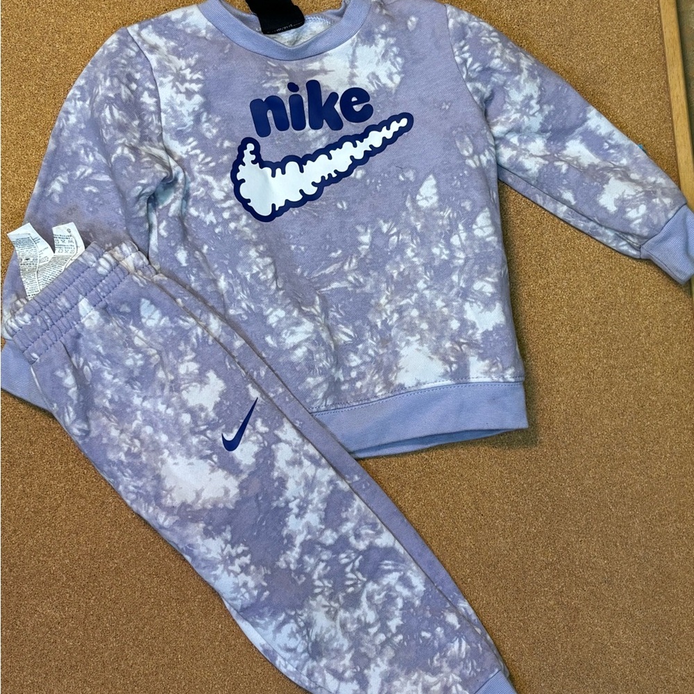 Nike Blue and White Tie-Dye Shirt